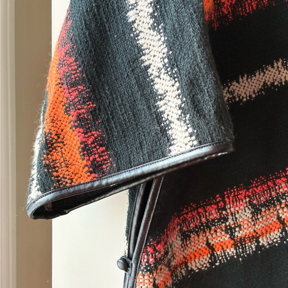 Eva Franco Pillard Coat Open Cardigan Black Orange White Size S - Picture 11 of 16